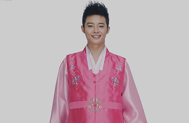 Men's hanbok traditional and modern pink fashionable stylish suits