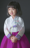 Girl's Korean Hanbok: Violet Blossom Princess
