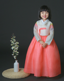 Girl's Korean Hanbok: Bright Lady in Peach