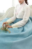 Custom Women's Bridal Hanbok: Vast Blue