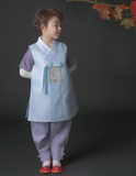 Boy's Korean Hanbok: Sky Blue Scholar Robes