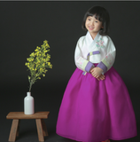 Girl's Korean Hanbok: Violet Blossom Princess