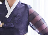 Closeup of Top of Custom Women's Bridal Hanbok in Lavender and Peach