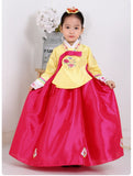 Girl's Korean Hanbok: Royal Princess Yellow Top Red Skirt