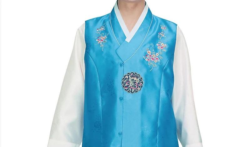 men's korean hanbok with blue top
