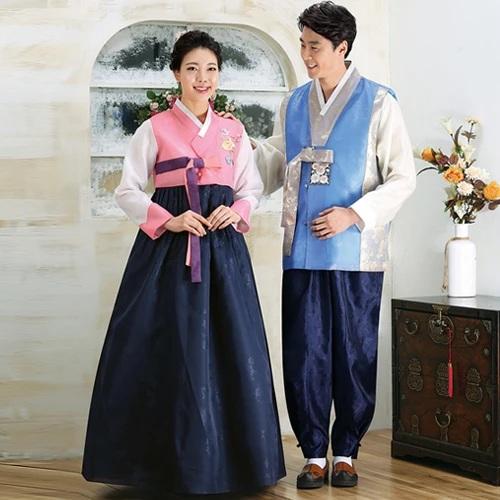 Wedding Hanboks: Pink and Sky Blue Couples Set-The Korean In Me