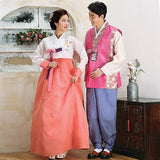 Wedding Hanboks: White and Pink Couples Set