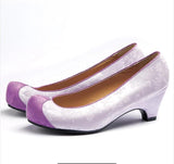 Women's Hanbok Flower Shoes - Lilac Satin-The Korean In Me