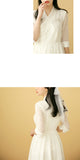 Women's Modern Hanbok: Cream Lace Dress-The Korean In Me