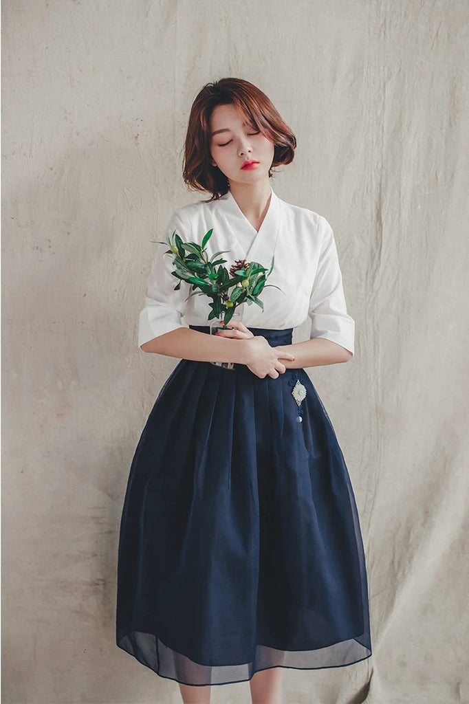 Women's Modern Hanbok: Navy Classic-The Korean In Me