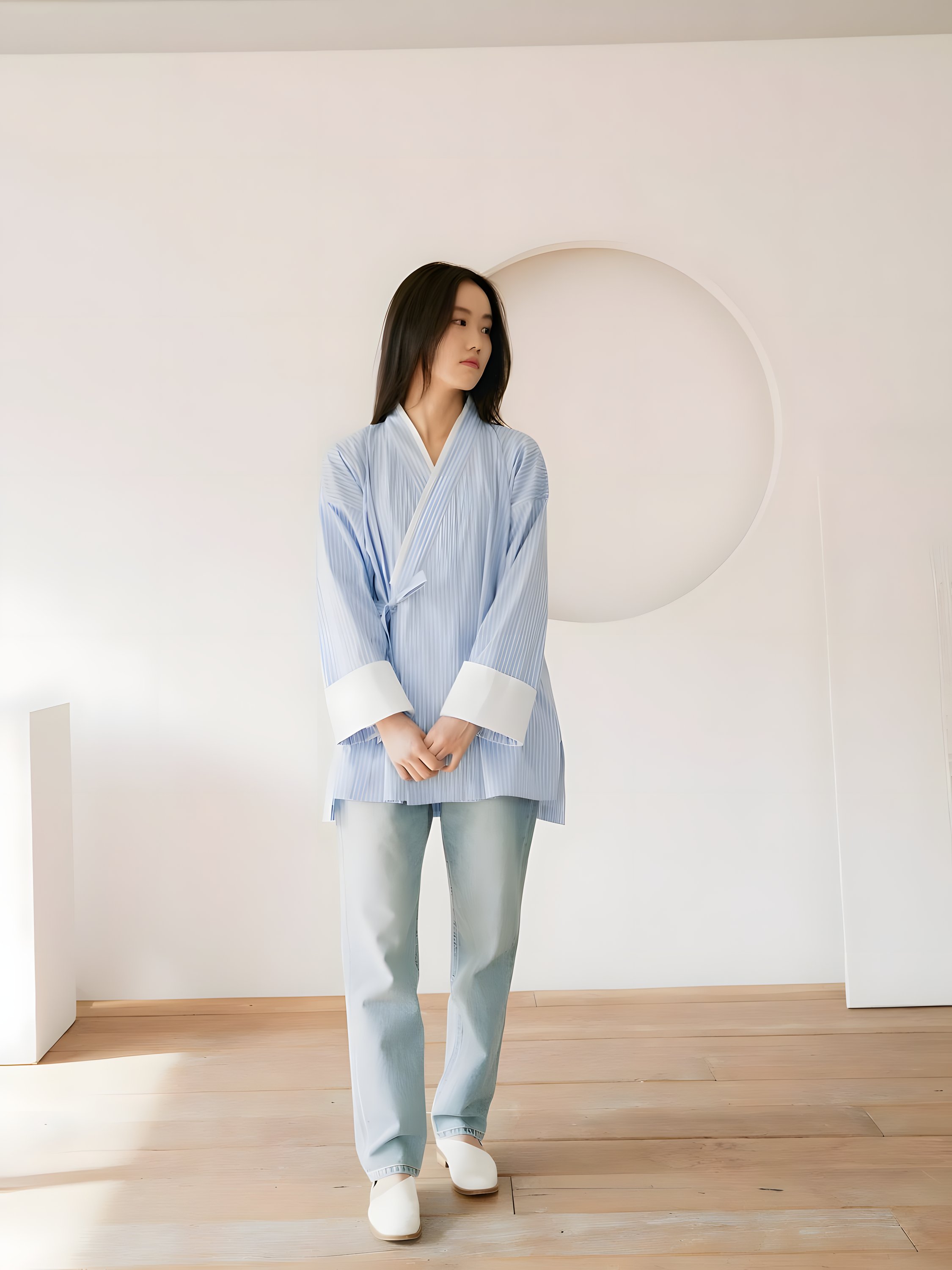 The Basic Long Jeogori (Sky Stripe)