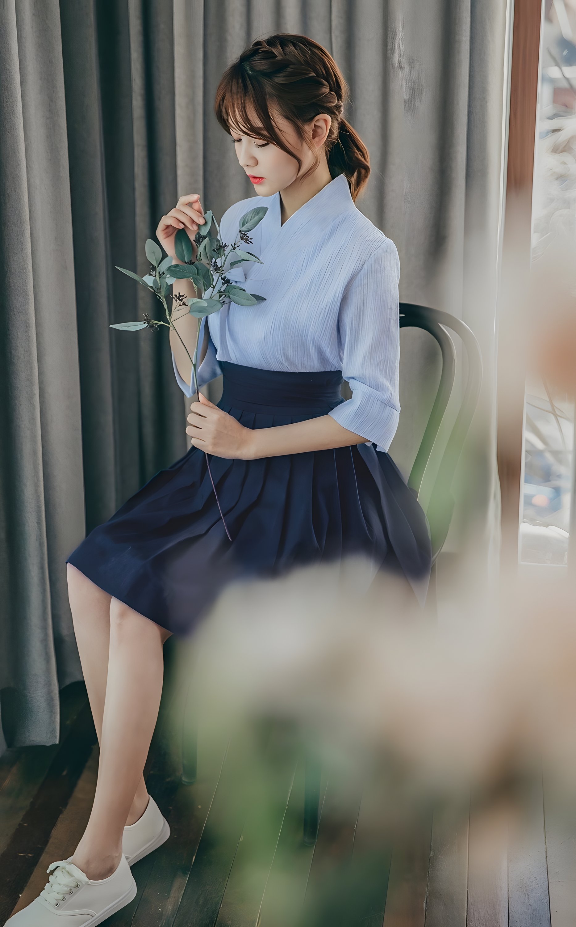 The Linen Mini Chima (Navy)