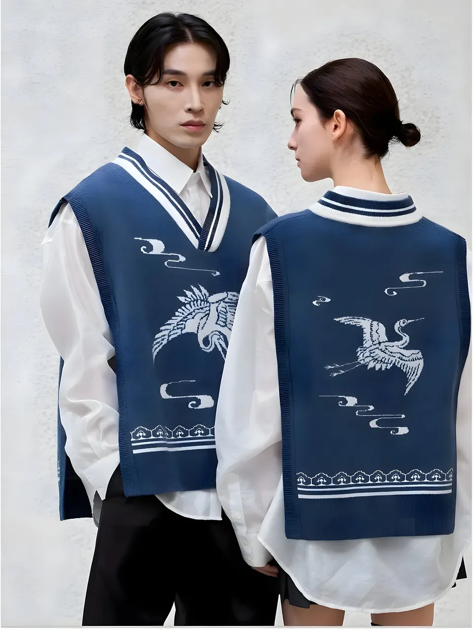 The Cheonghwa Knit Baeja (Blue), vest from the collection, product photograph