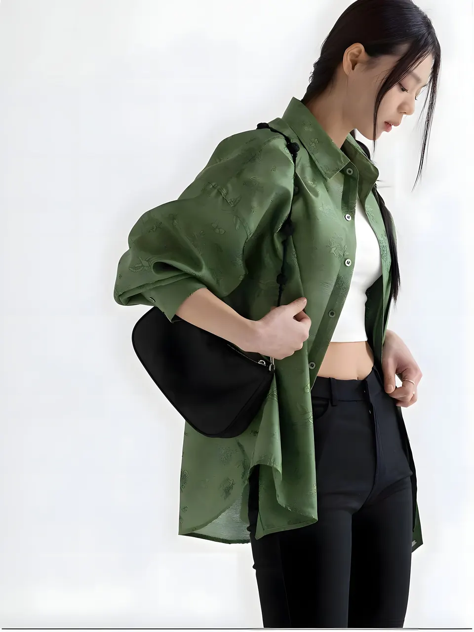 The Sipjangsaeng Shirt (Green), shirt from the collection, product photograph