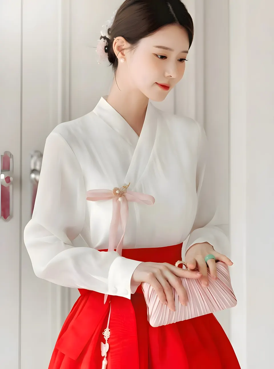 The Ondamwol Ribbon Blouse, blouse from the collection, product photograph