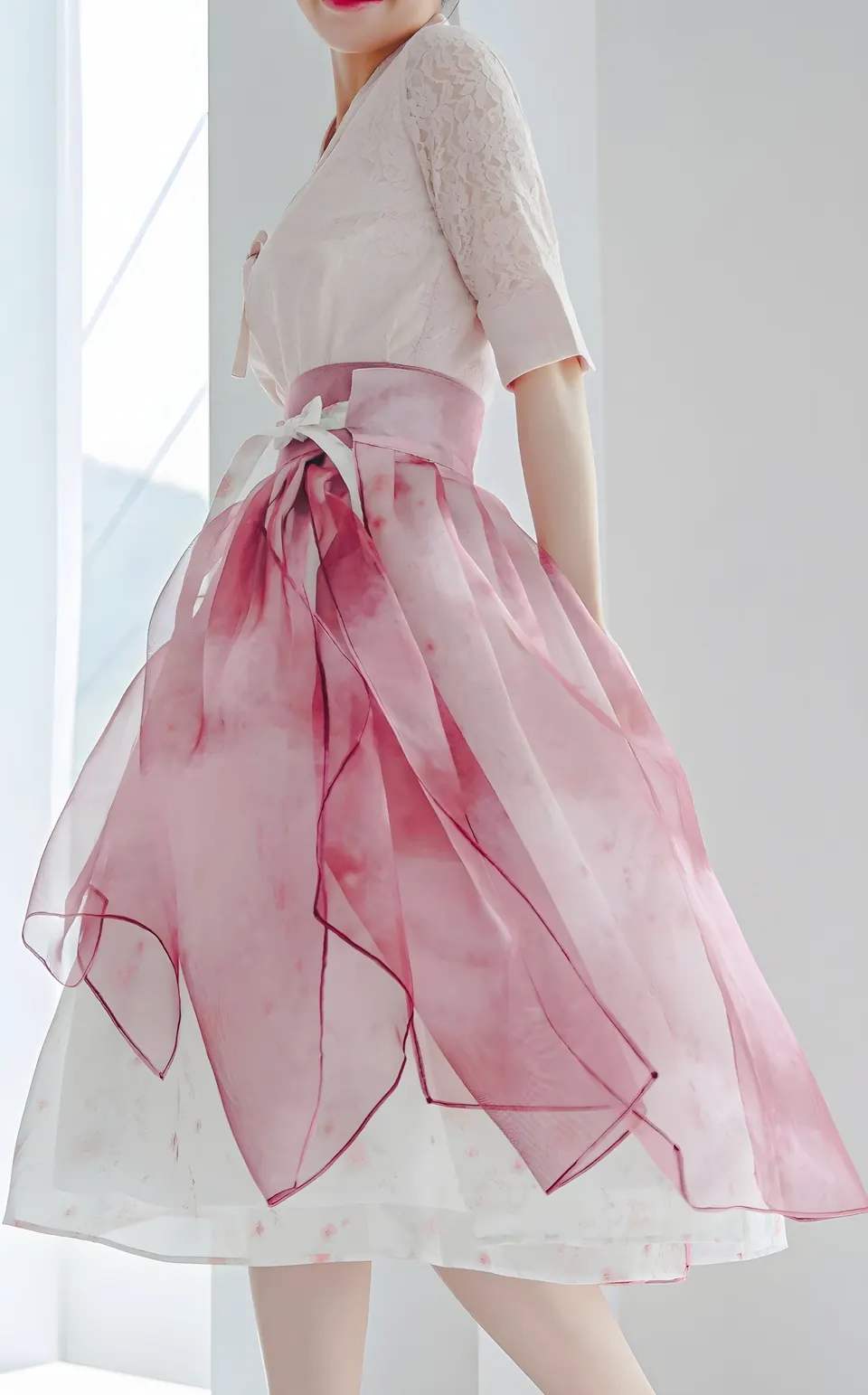 The Kkochgalpi Split Chima, skirt from the collection, product photograph