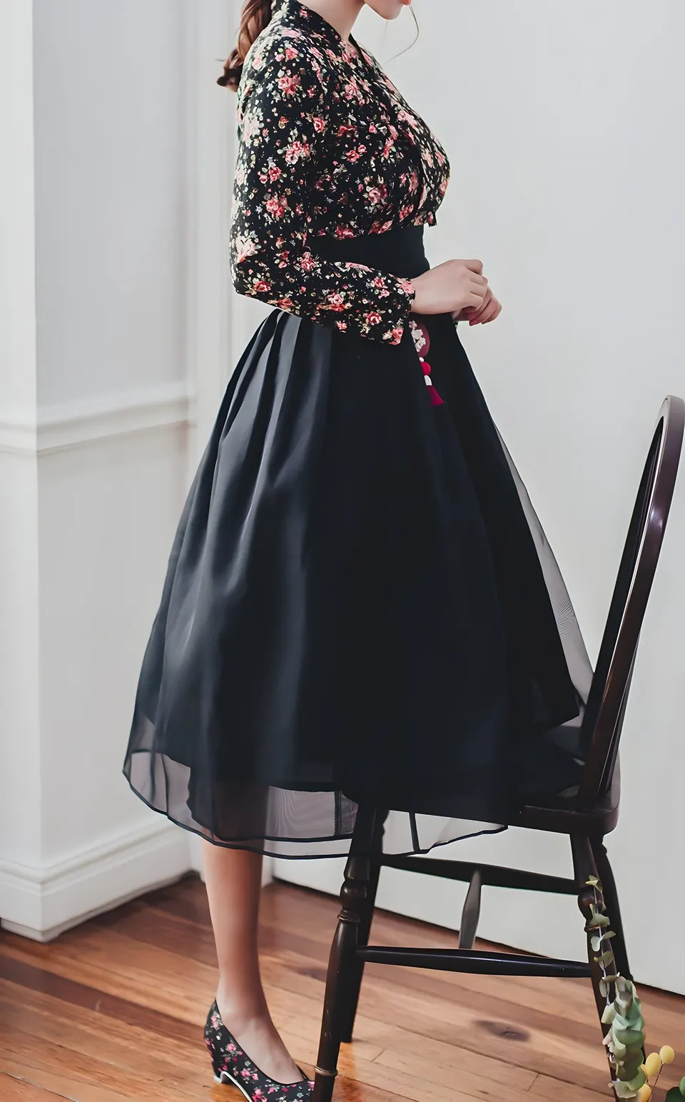 The Mulmosi Wrap Chima (Black), skirt from the collection, product photograph