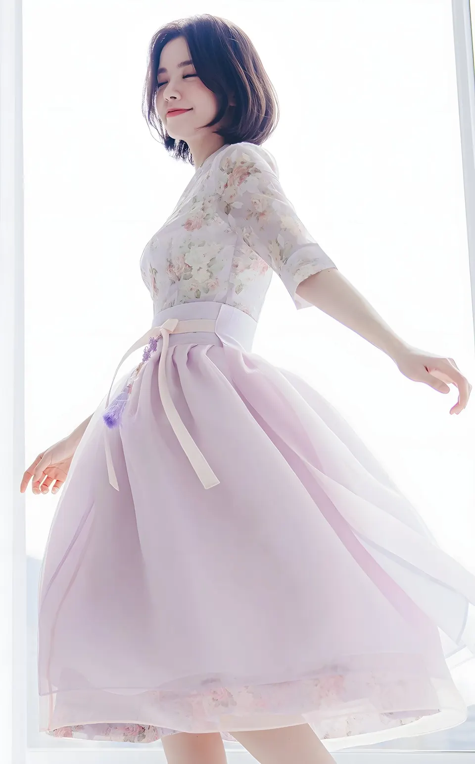 The Gureum Wrap Chima (Lilac), skirt from the collection, product photograph